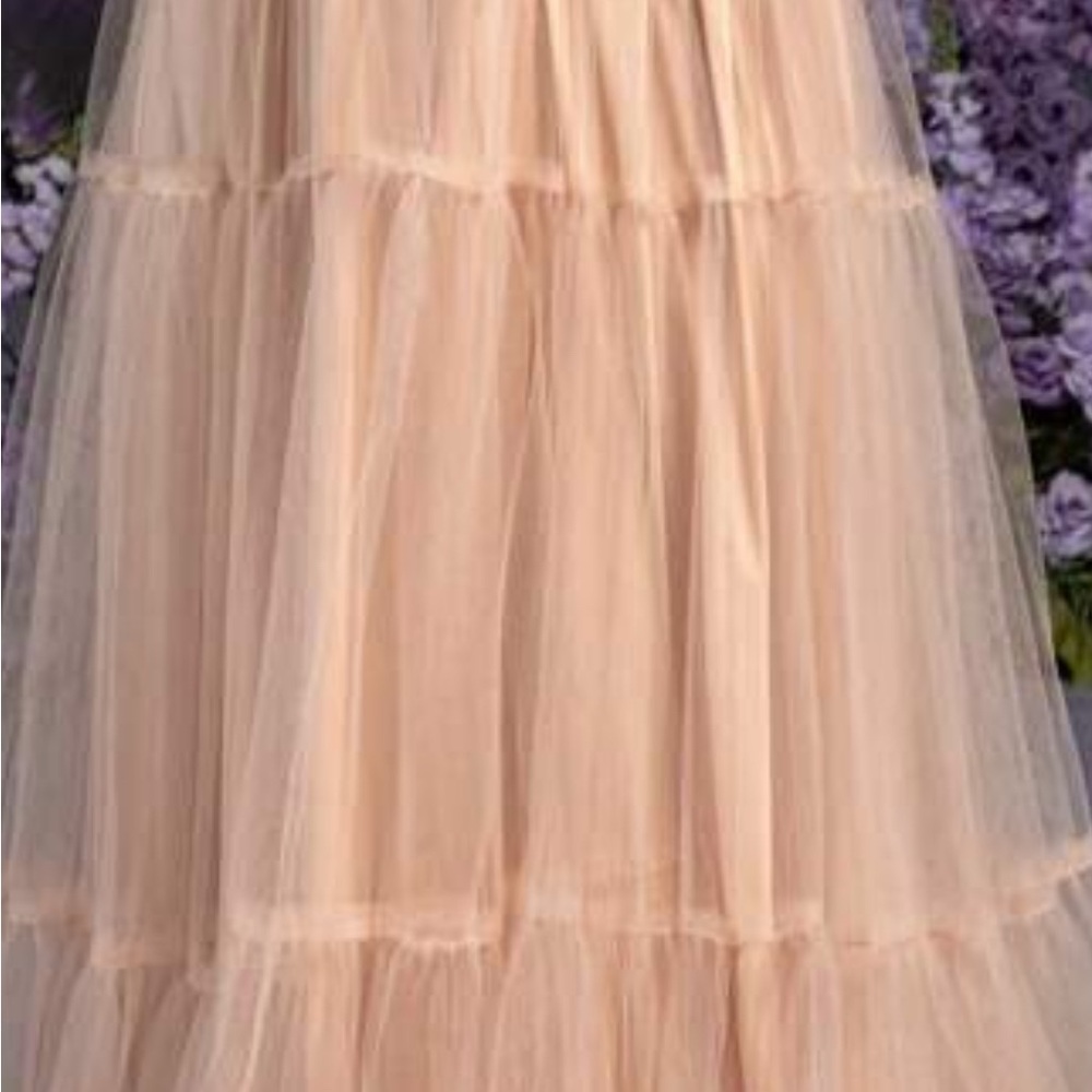 Elegant Peach Maternity Tulle dress